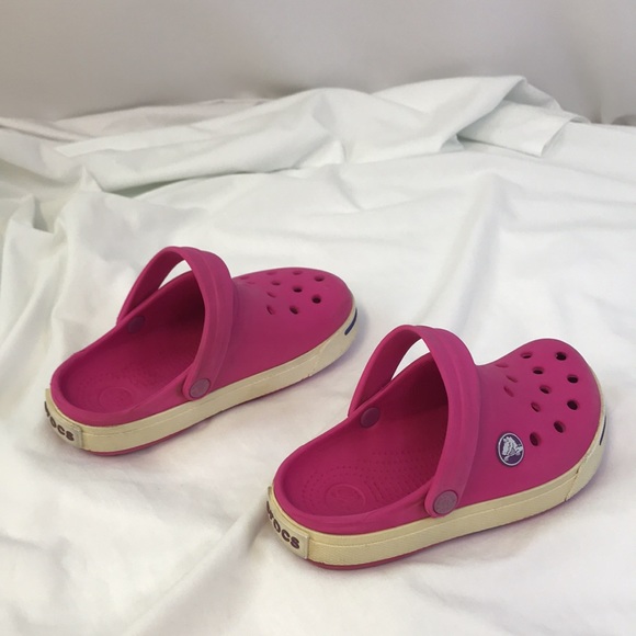 Crocs Crocband~ Little Girls Bubble Gum Pink Size 10/11 - Picture 5 of 7